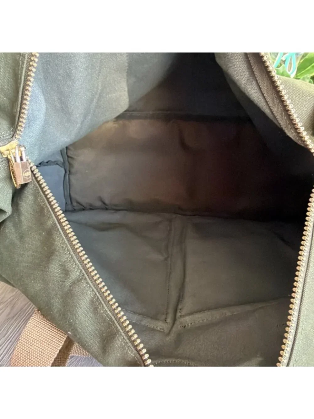 Tumi Dakota Duffel Bag Green Canvas Leather Weekender Pack Vintage Carry On